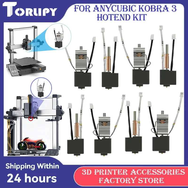 

For Anycubic Kobra 3 Hotend Kits Thermistor Heater Cartridge For K3 Combo Hot end with Heatsink Parts 0.4mm Print Head Accessory