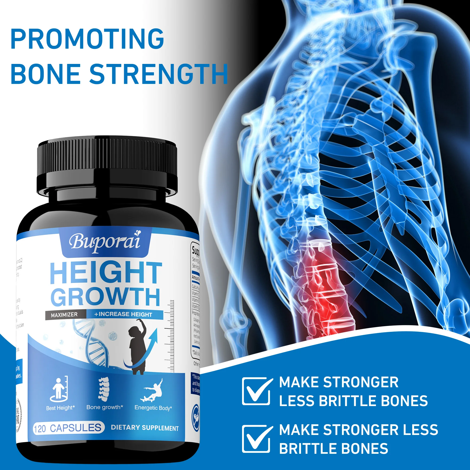 

Height Growth Supplement - With Vitamins & Calcium Zinc, Improve Immunity, Helps Natural Height Growth,Improve Bone Strength