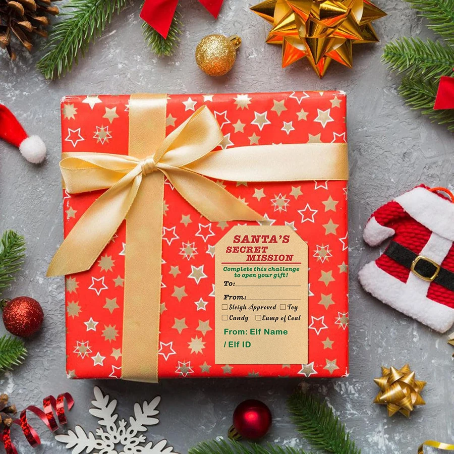 80 autocollants pour étiquettes cadeaux de Noël - Étiquettes nominatives auto-adhésives pour cadeaux de Noël, emballage cadeau, sacs de vacances et autocollants DIY.