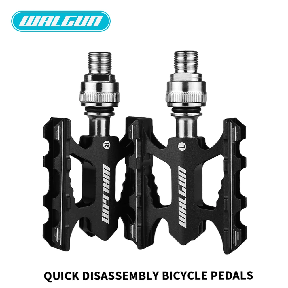 WALGUN Quick Release Bicycle Pedal Aluminum Alloy Pedal Ultralight Mountain Bike Bearing Pedal Non-slip Bicycle General Cycling