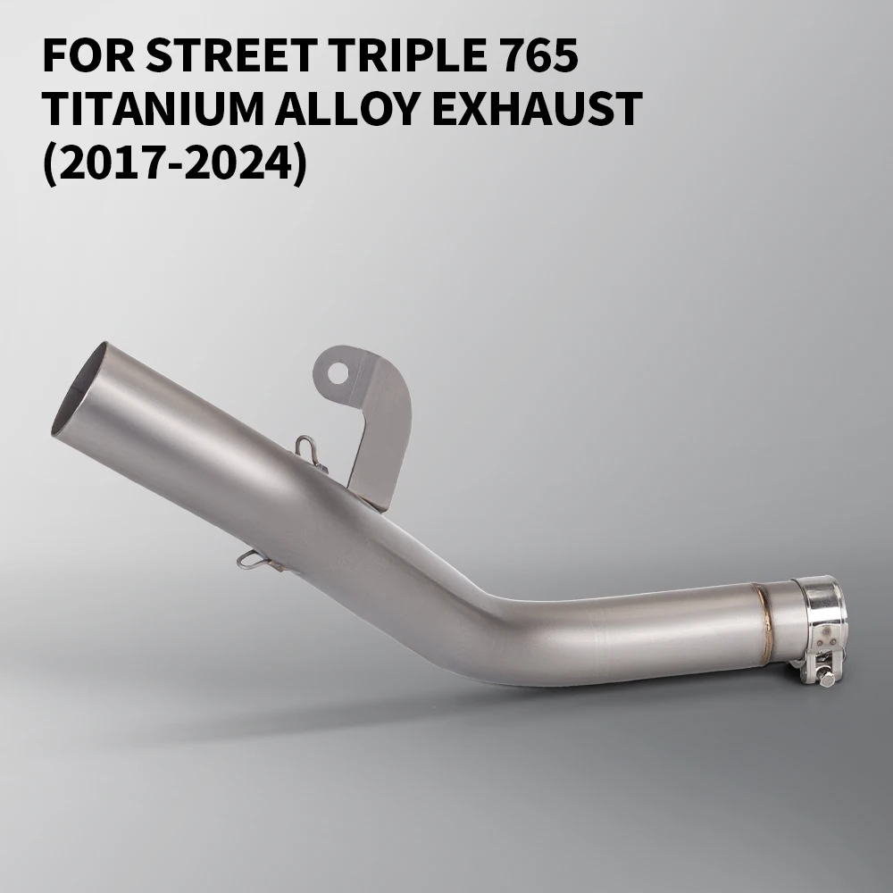 Motorcycle Exhaust Middle Link Pipe For Triumph Street Triple 765 S R RS 2017-2024 Years Escape Moto Muffler Connect Tube 51mm