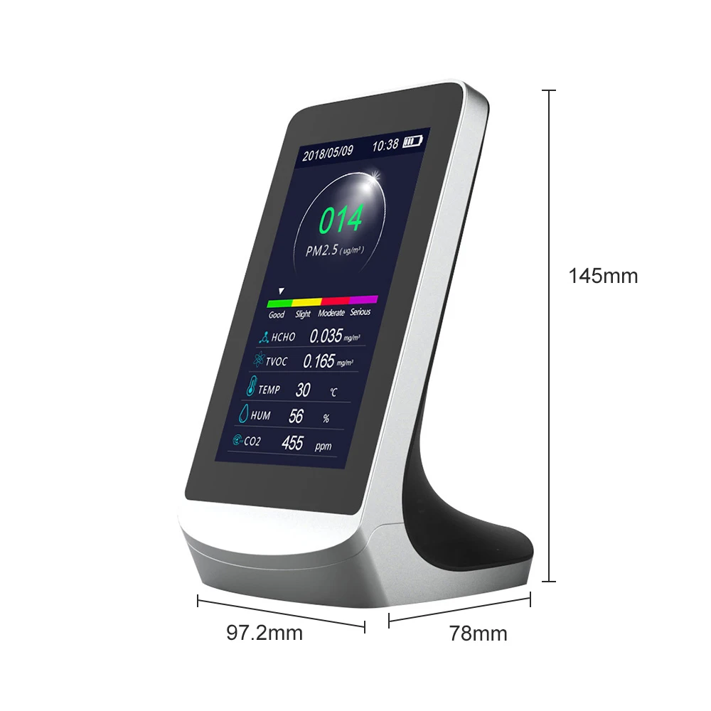 Dienmern New Portable LCD Display DM72B Air Quality Detector CO2/PM2.5/Temperature/Humidity Meter Home Gas Monitor