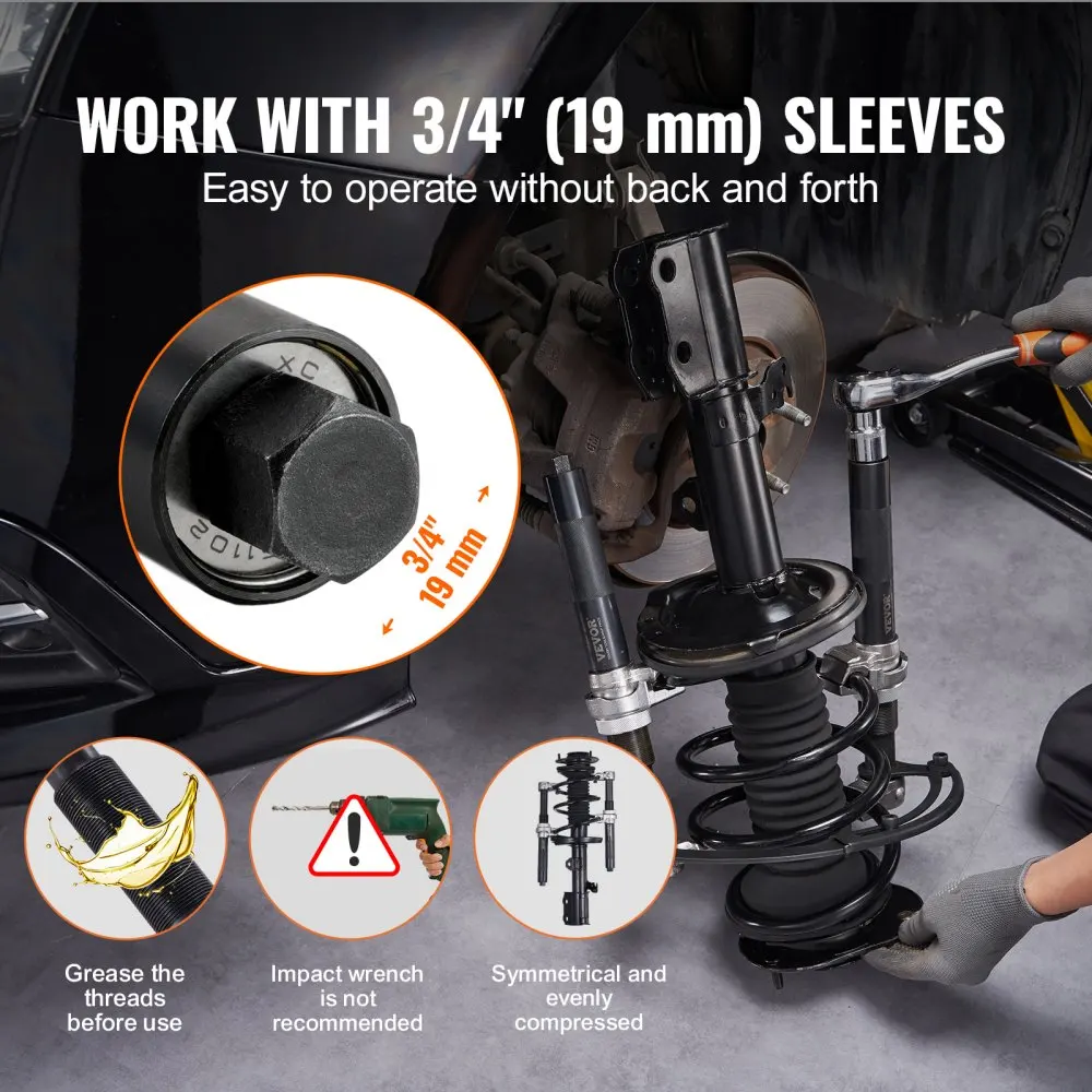VEVOR Set kompresor koil pegas, 2 buah tugas berat Macpherson Set kompresor pegas 2646 lbs kompresor musim semi Strut