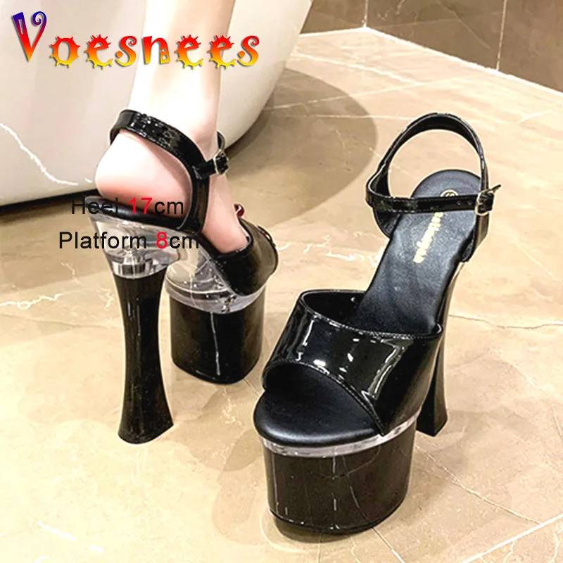 Women Platform Sandals 17CM Simple Style Party High Heels Sexy Pole Dancing Shoes Summer Models Walking Show Pumps Plus Size 43