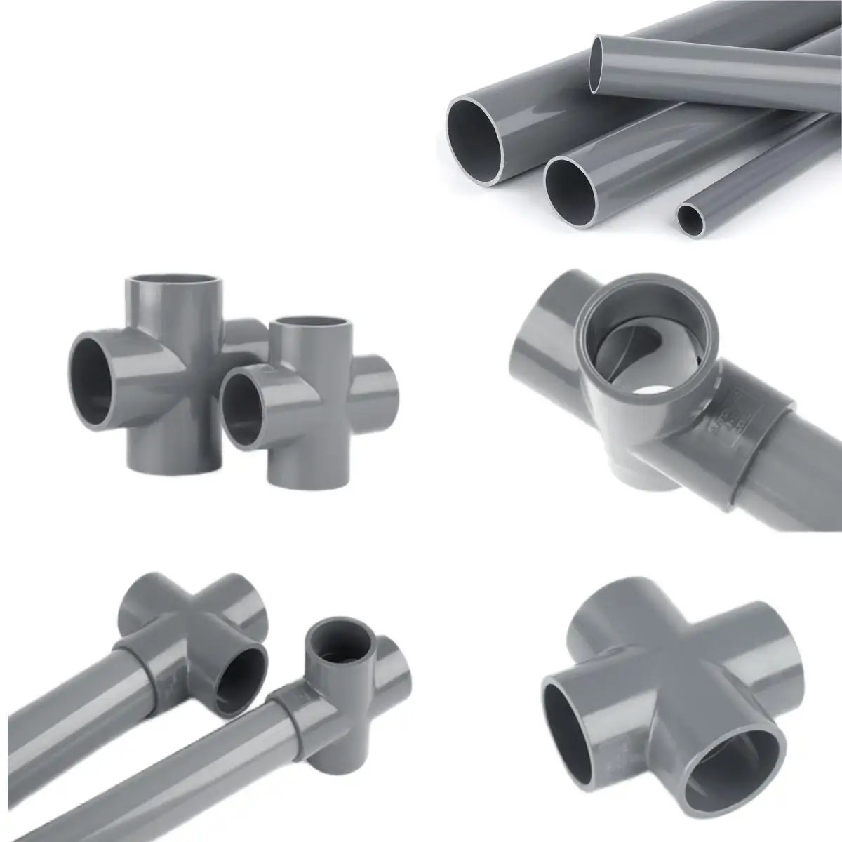 20/25/32mm Grey Straight Elbow Tee Cross Connector PVC Pipe Fittings Inside Diameter Water Pipe Adapter 3 4 5 6 Ways PVC Joints