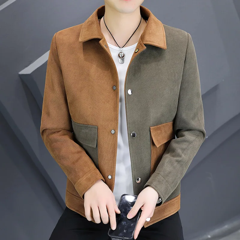 

2024 Men's Korean Version of The Color Match Stylish Stylish Casual Jacket Jacket Chaquetas Hombre Winter Snow Jacket for Men