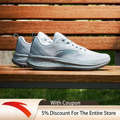 ANTA Men's sunny lightweight mesh breathable running shoes, men's and women's cushioned and wear-resistant black sports shoes