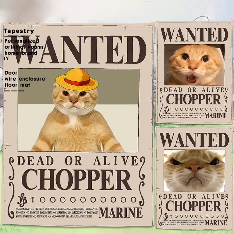 Funny Round-Headed Elderly Delta Mouse Wanted Poster Tapestry Creative Wall Hanging Novelty Background Cloth for Home Decor