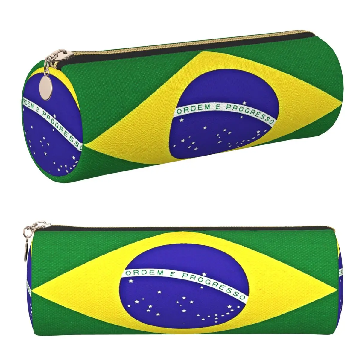 Brazilian Flag Brazil Pencil Case Pencil Pouch Cylinder Pen Box Pencil Bag for Kids Gifts
