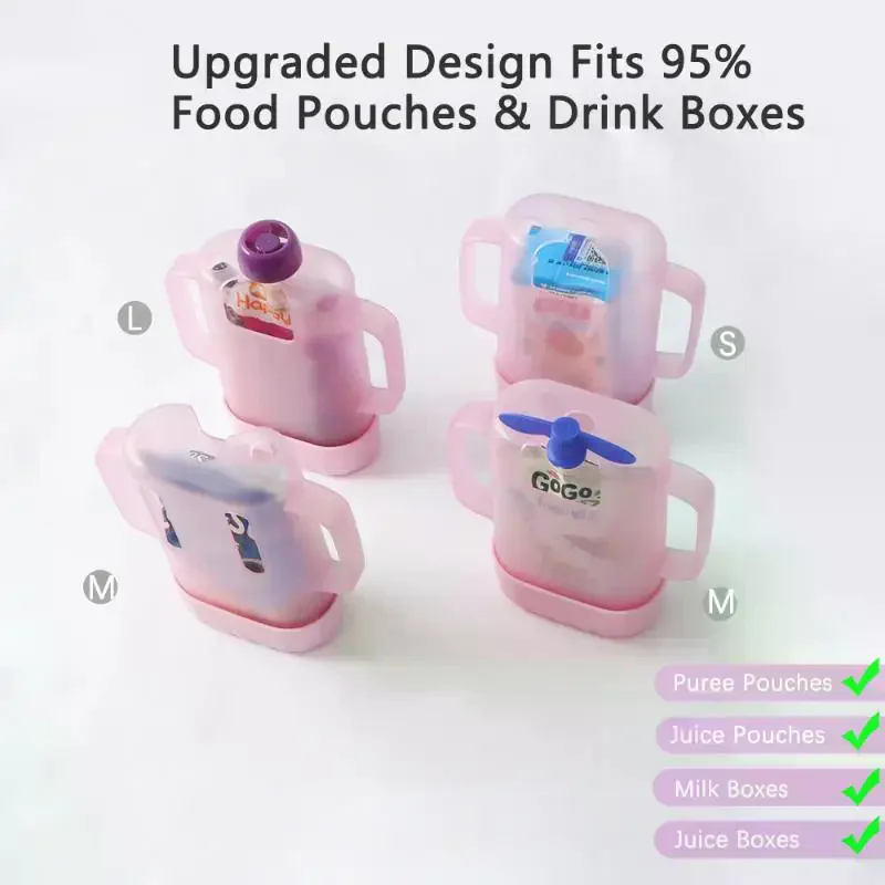 Juice Box Holder Drinking Bottle Holder For Toddler Squeeze Proof Pouch Holder Adjustable And Portable Juice Milk Bag Holder