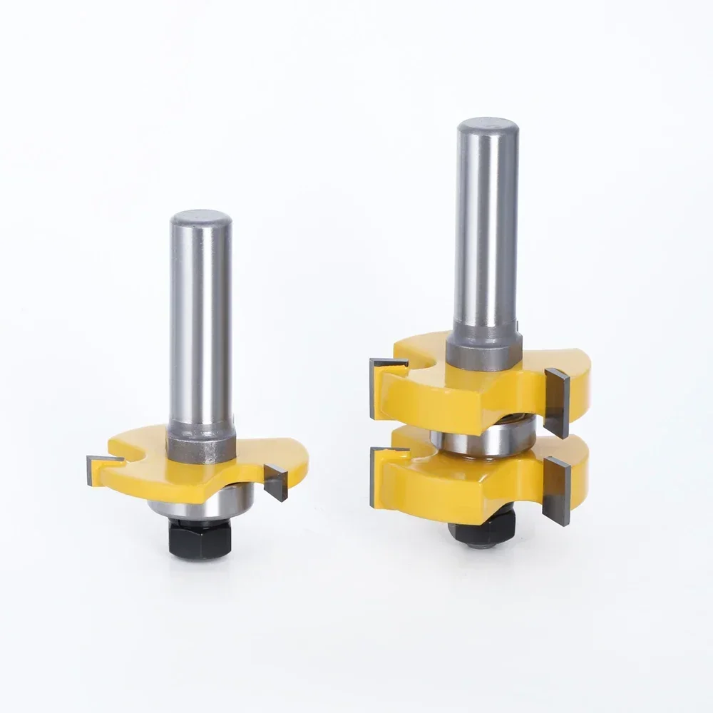 2 قطعة 12 مللي متر 1/2 عرقوب لسان القاطع الطابق الخشب بت T نوع الأخدود واللسان راوتر بت 3 الأسنان قاطعة المطحنة للخشب