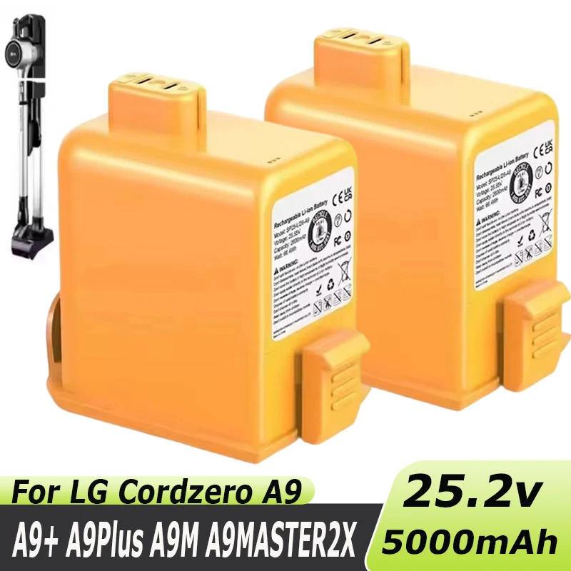 Для LG A9 Cord Zero Сменный аккумулятор, совместимый с A9, A9S, P9, A9K-CORE, A9MAX, A9T-Ultra, A9K-PRO, A9N, A9M, A9 Plus 25,55 В 5000 мАч