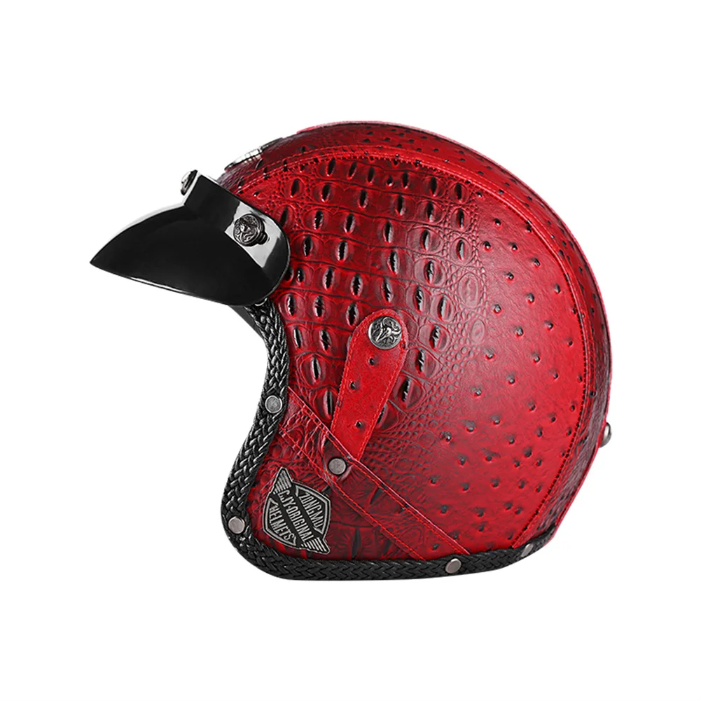 DOT ECE Approved modular Motorcycle Half Helmet Leather Vintage Helmet Casco Moto Motorcycle Open Face Helmet Biker Pilot Unisex