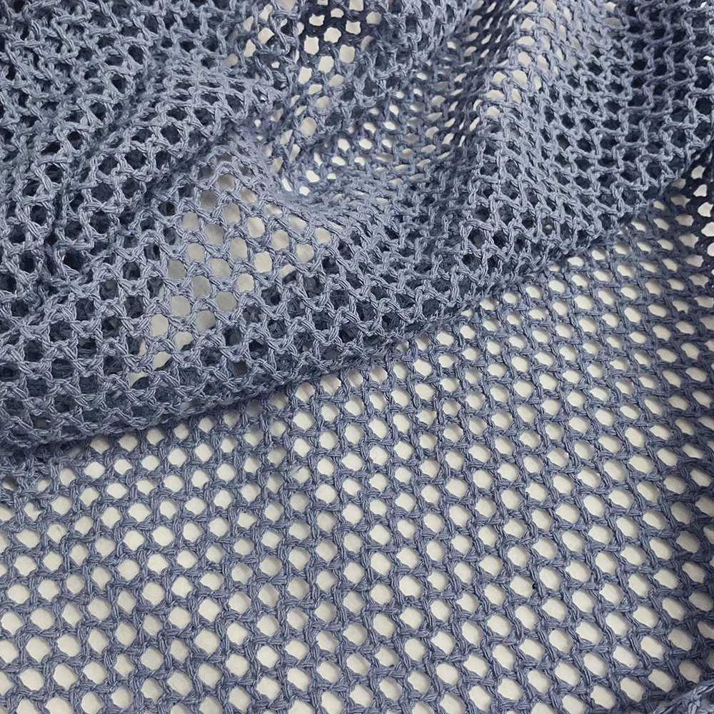 Polyester Cotton Hollow Mesh Fabric DIY Sewing Apparel Knitted Net Fabric for Shop Bag, Sexy Women's Top Cardigan Coat Cloth New