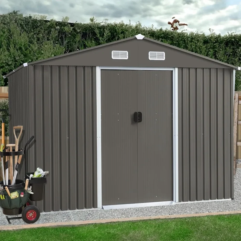 Large Metal Storage Shed for Outdoor Garden, Garden Shed, Patio Tools, Lawnmowers, Lawn to Store Bikes, Trash Bins, Warehouse