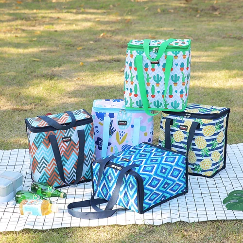 SANNE 대용량 방수 옥스포드 쿨러 백, 열 절연 토트 쿨러 박스, 핸드백 휴대용 런치 백, 16L 