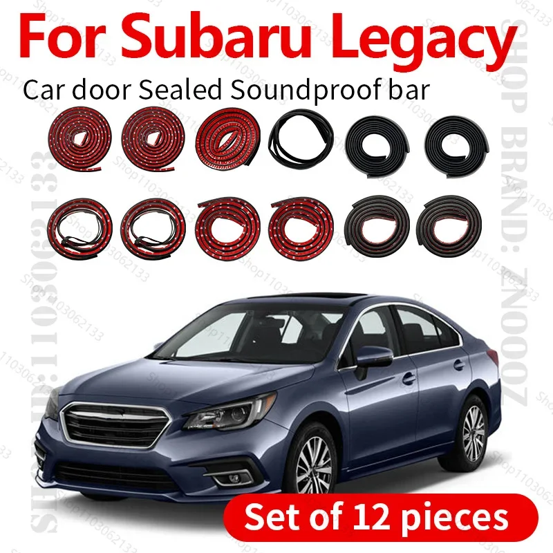 

For 2014-2025 Subaru Legacy Car Door Strip Rubber Double Layer Sealing Protector Soundproof Strip Dustproof Seal Strip 12PCS Set