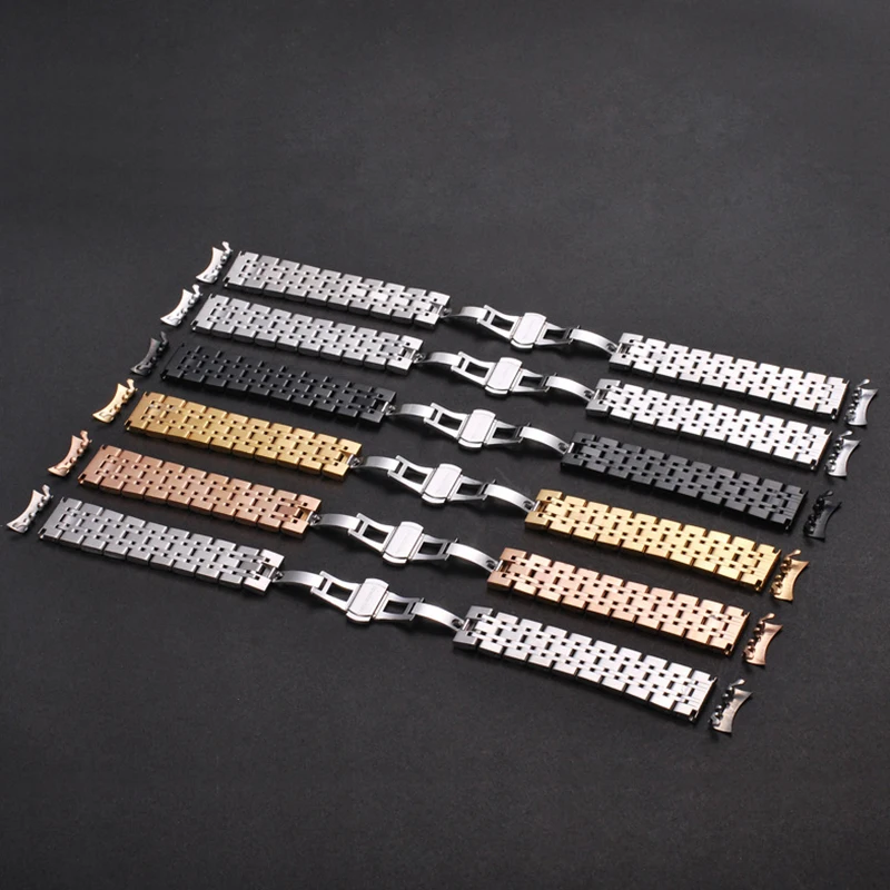 16/18/19/20/21/22/24mm Solid Stainless Steel Watch Band for TISSOT Butterfly Buckle 304L Metal Wrist Strap for Omega for Seiko