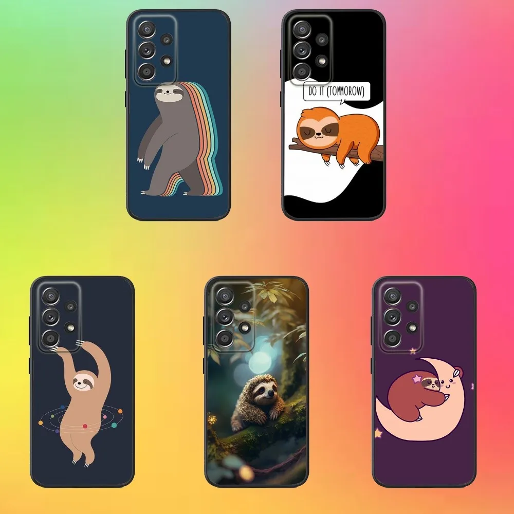 

Cute Sloth Animals Phone Case For Samsung S25,S24,S21,S22,S23,S30,Ultra,S20,Plus,Fe,Lite,Note,10,9,5G Black Cover