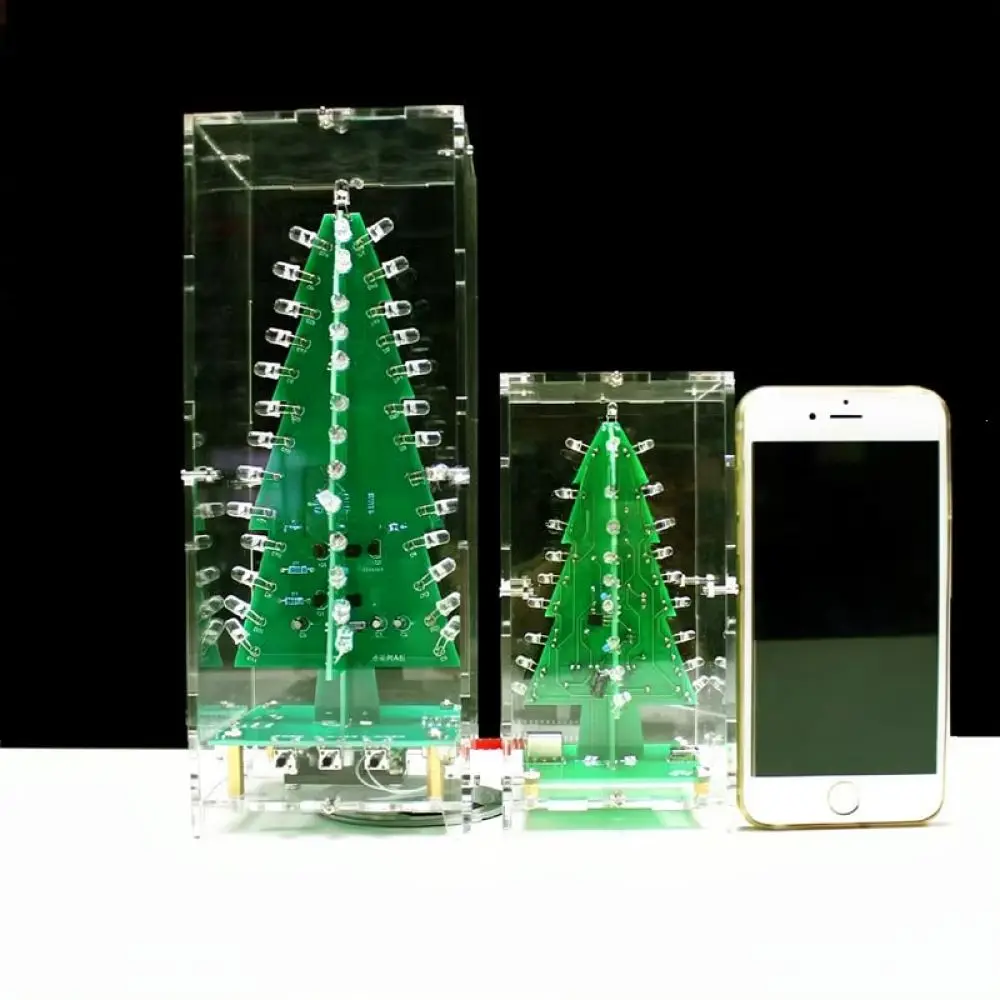DIY Christmas Tree Kit Electronic Soldering Practice Colorful LED Light Project Desktop Decoration Craft Set