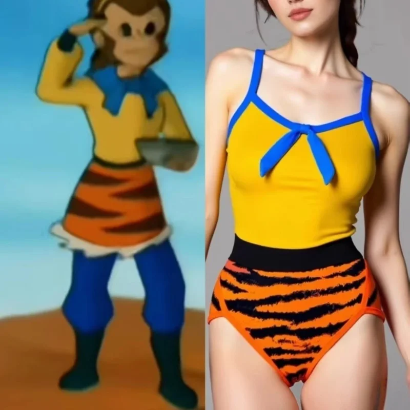 

2025 New Original Cosplay Wukong King Swimsuit, Sun Wukong Racing Women'S One-Piece Swimsuit, Fashionable Chinese Style