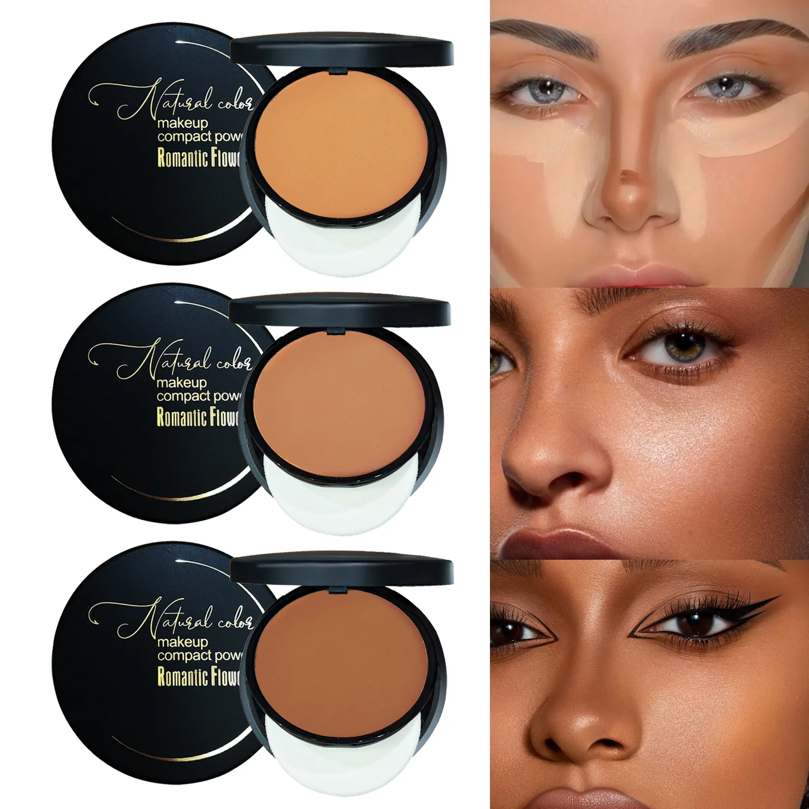 1PC Matte Finish, Wheat Bronzer and Powder, Oil Control, Contouring, Sculpting, Contouring Palette, Suitable for All Skin Types