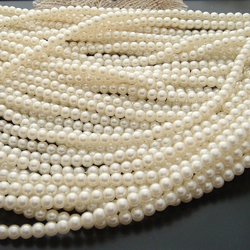 1 String,about 170 Beads 5MM Dyeing Color Glass Imitation Pearls Round Beads Ball Beads Jewelry Accessories Findings