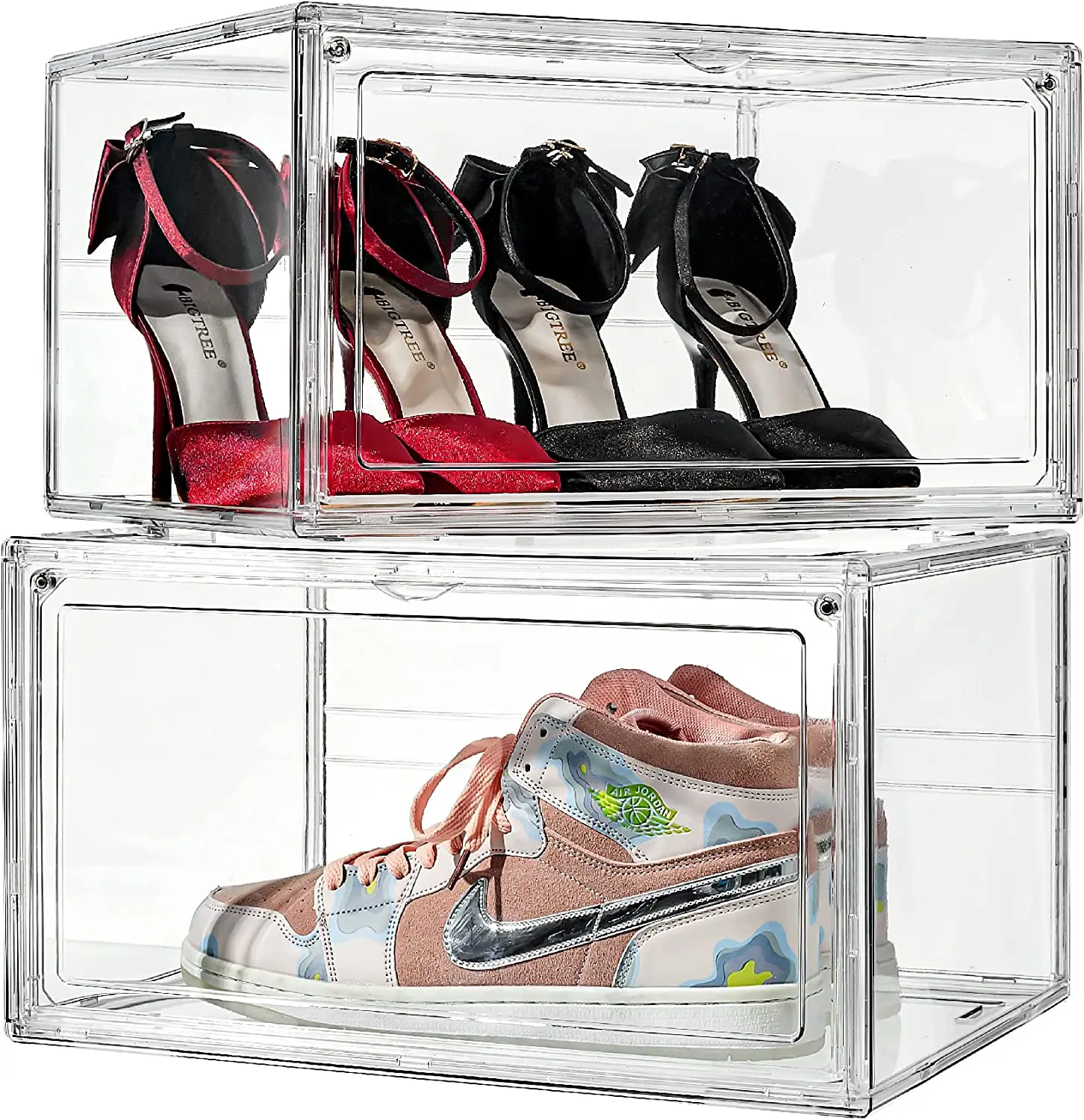 

Wholesale 10 Pack Shoe Boxes With Lid Super Clear Plastic Stackable Sneaker Storage Professional Grade Acrylic Shoe Display Case