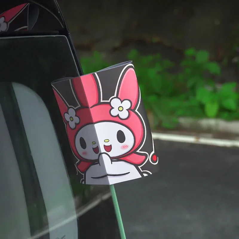 Sanrio Car Washable Label Sticker Kuromi My Melody Cartoon Cute Car Tail Door Decoration Sticker Car Accessories Gift