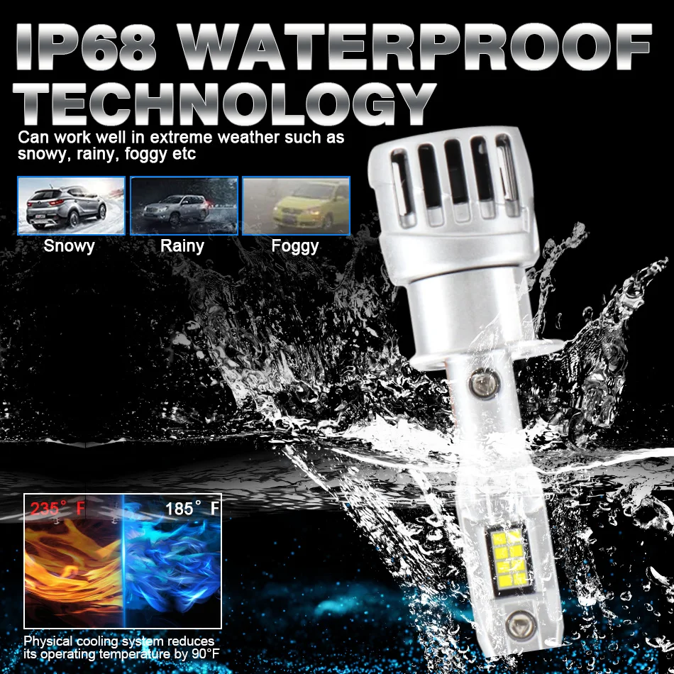 2 قطعة H1 سيارة LED مصابيح المصباح 60 واط صغير 20000LM 6000 كيلو Canbus لا خطأ السوبر مشرق عالية منخفضة شعاع أضواء الضباب 12 فولت ​ التوصيل والتشغيل