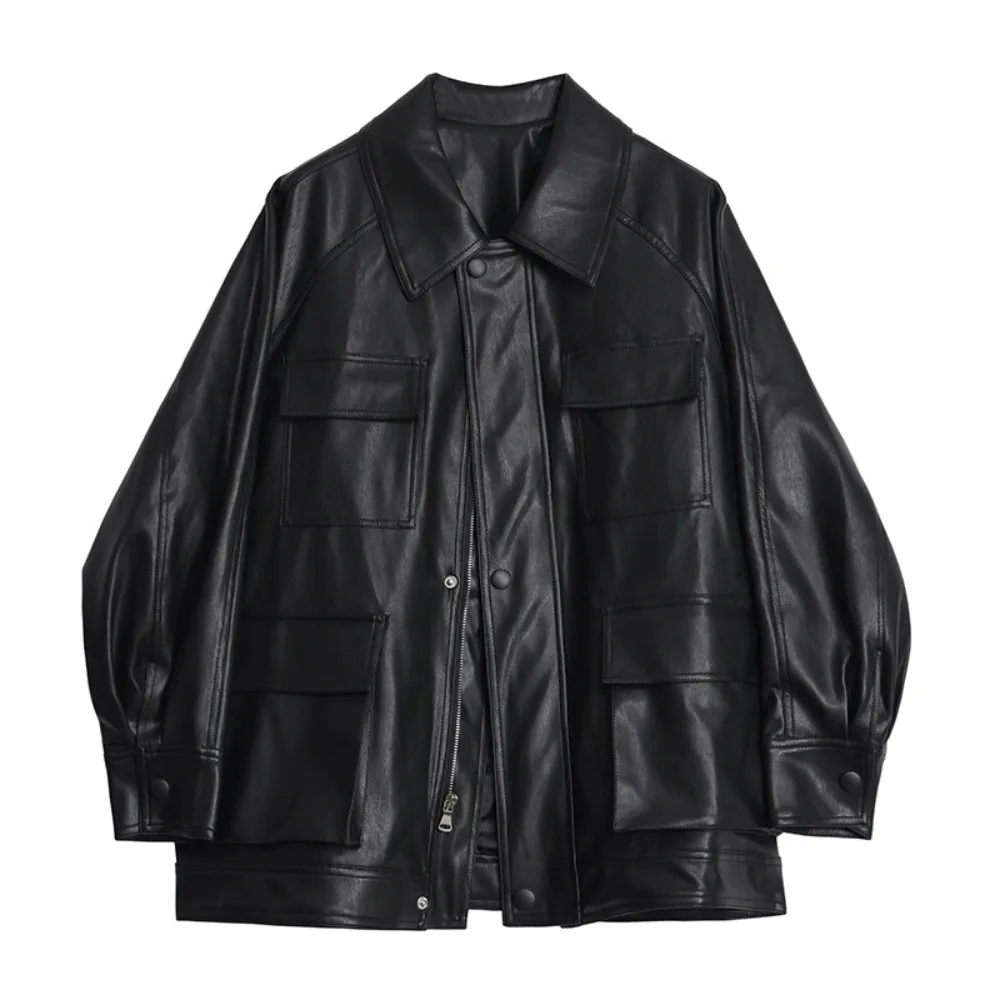 

PU Faux Leather Jacket 2026 Female Overcoat Spring Autumn Leather Top Women Luxury New Collection Y2k Good Quality Clothes Woman