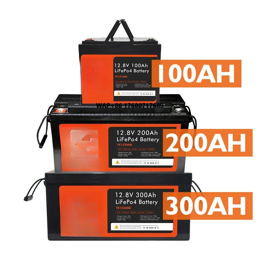 EU 100A 200A 300A BMS R10 12V 100Ah 150Ah 200Ah 300Ah 400Ah ABS Lithium Ion Battery Pack LiFePO4 Battery RV Boat Solar Energy