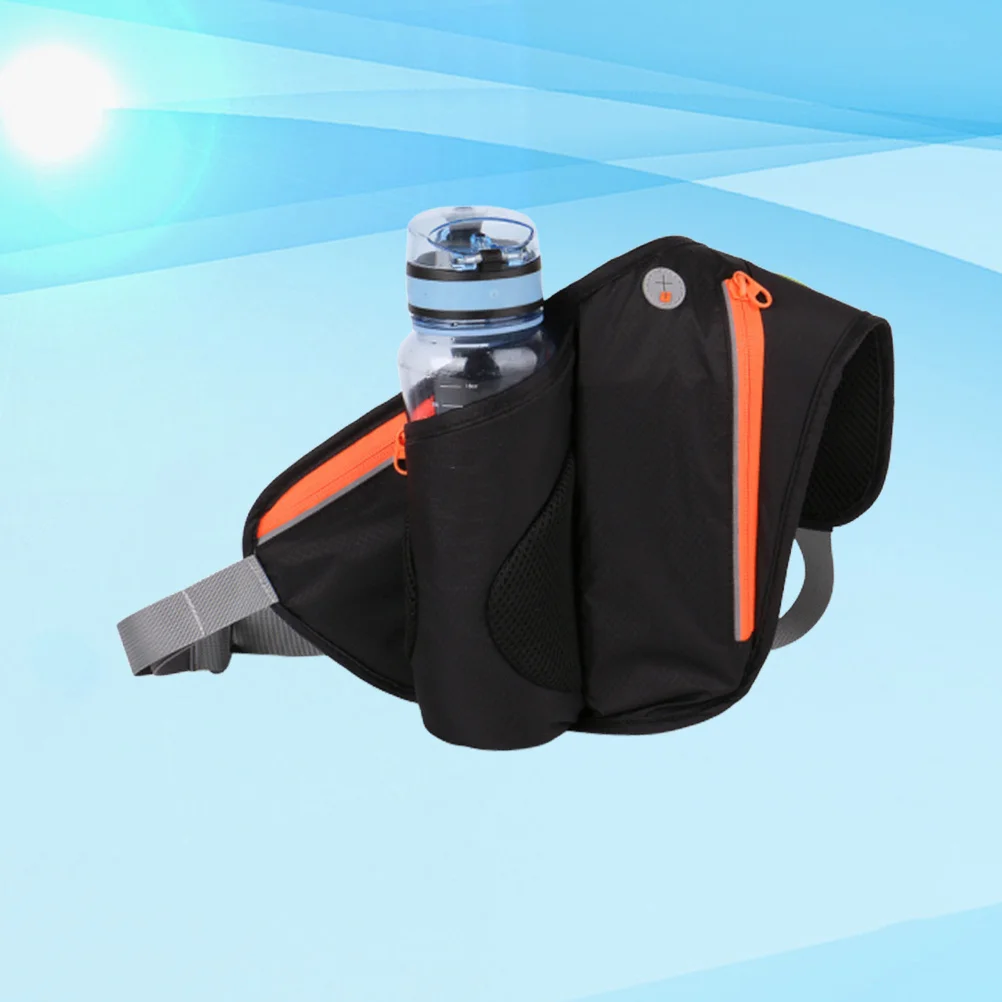 

1PC Waist Bag Multifunctional Water Bottle Phone Storage Waist Pouch Portable Storage Bag for Outdoor Adults (Black)