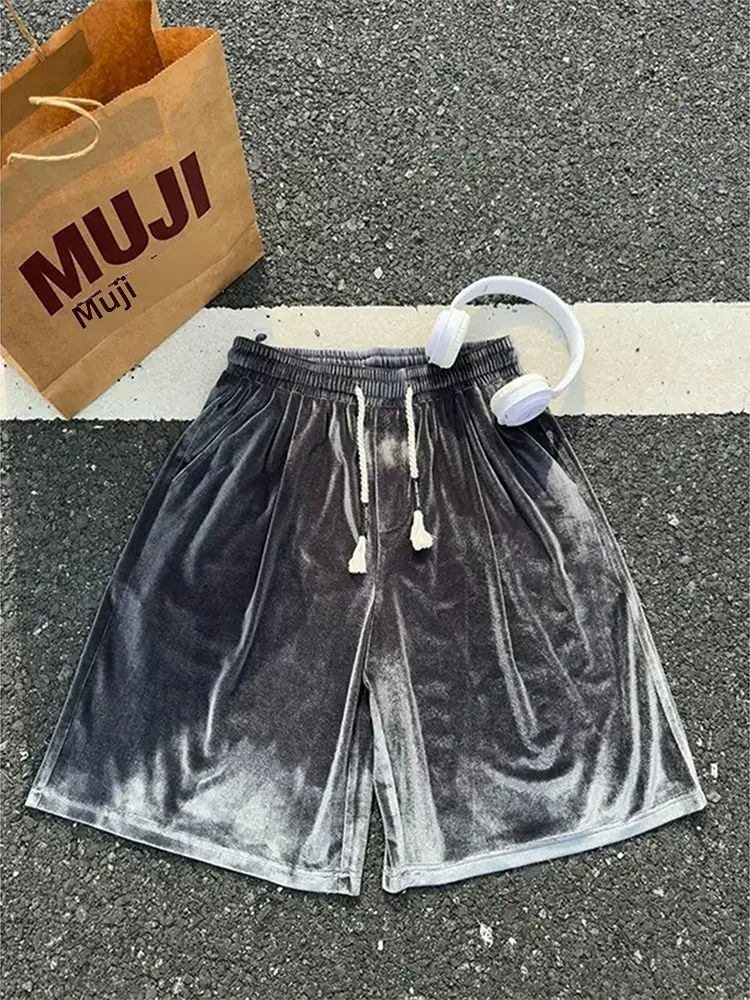 

Cool Feeling Velvet orts Мужские летние легкие дышащие свободные повседневные спортивные брюки средней длины с драпировкой длиной пять четвертей