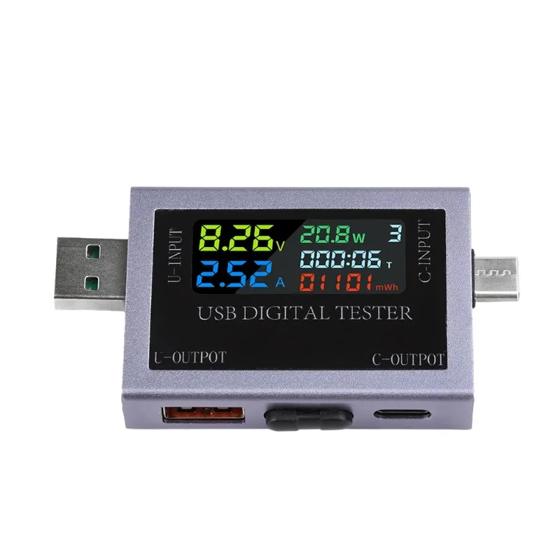 Type-C USB Tester Digital Voltmeter Battery Capacity Tester Voltage Flowmeter Ammeter Detector Mobile Power Charger Indicator