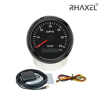 RHAXEL 3 3/8'' rychloměr GPS rychloměr 0-60 km/h 0-80 mph se 7 barvami podsvícení pro traktor, UTV, čtyřkolku, plachetnici 12Volt 24Volt 10 nejlepší prodej rychloměr traktoru - №2