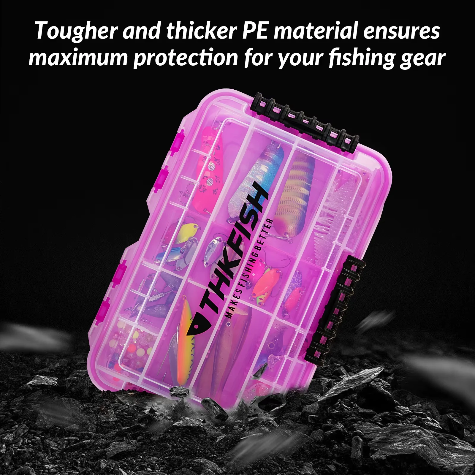 THKFISH Caja de pesca impermeable grande para aparejos y cebos - imagen 4