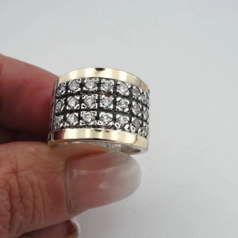 Hot Sale Ethnic Style Retro Plaid Wide Face Women's Ring Creative Fashion Retro Women's Jewelry