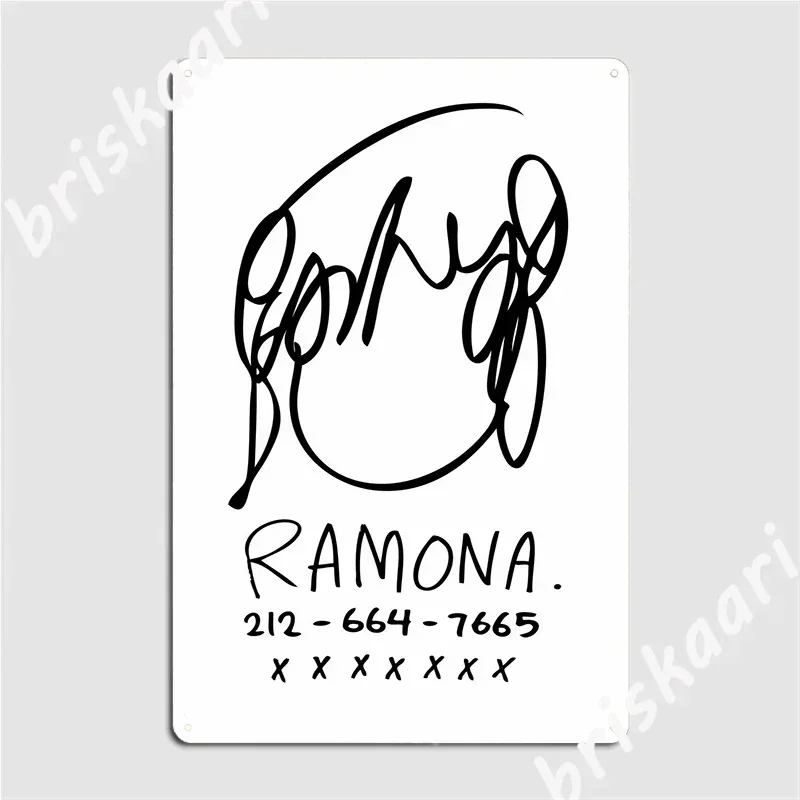 Ramona Flowers Metallschild, Wandtafel, Vintage-Club-Party-Blechschild, Poster