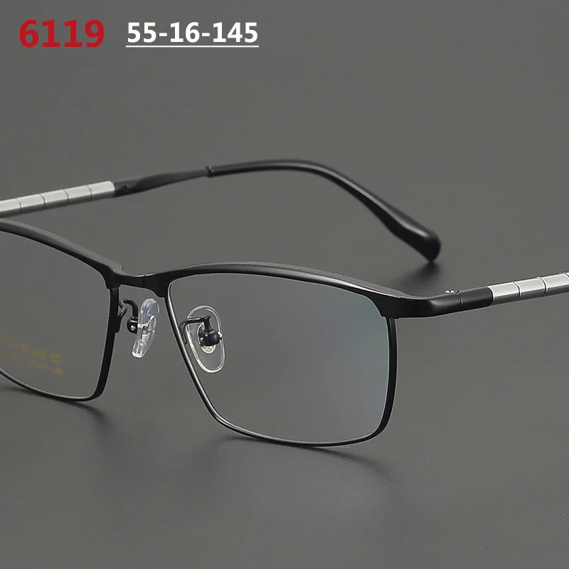 Japanese Handmade Eyeglasses Mens Titanium Rectangle Glasses Frame Square Business Fashion Ultralight Spectacles Male Eyewear