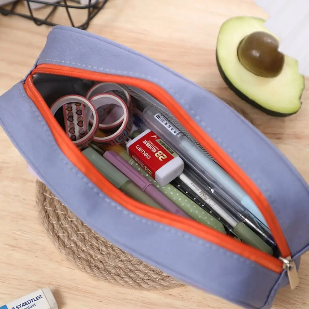 Creative Canvas Pencil Bag High Value Multifunctional Stationery Storage Bag Large Capacity Thickened Pencil Case