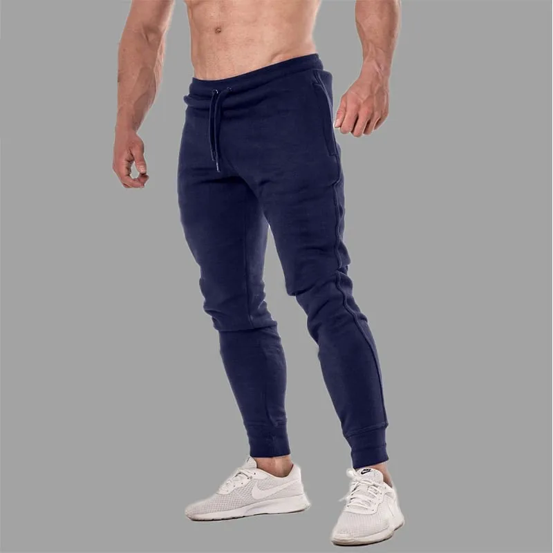 2023 New Muscle Fitness Running Training Sports Cotton Trousers Men's Breathable Slim Beam Mouth Casual Health Pants