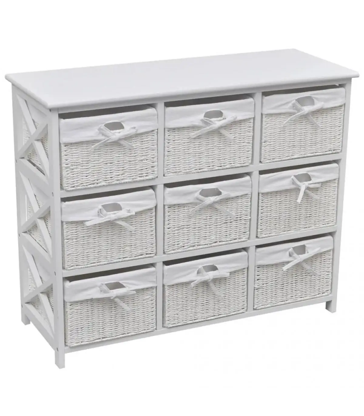 White storage lockers and cabinets