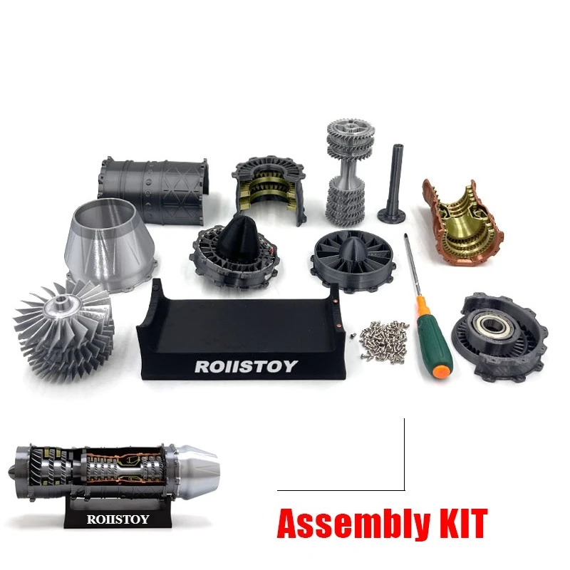 

J-20 Turbine Fighter Model Kit DIY Assembly Jet Turbine Engine Toy Gift