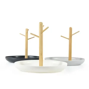 2024 New Nordic Bamboo Branch Branch Storage Tray Room Being Desktop Key Hanger Jewelry 6 Main Sales Bamboo Tray - №4
