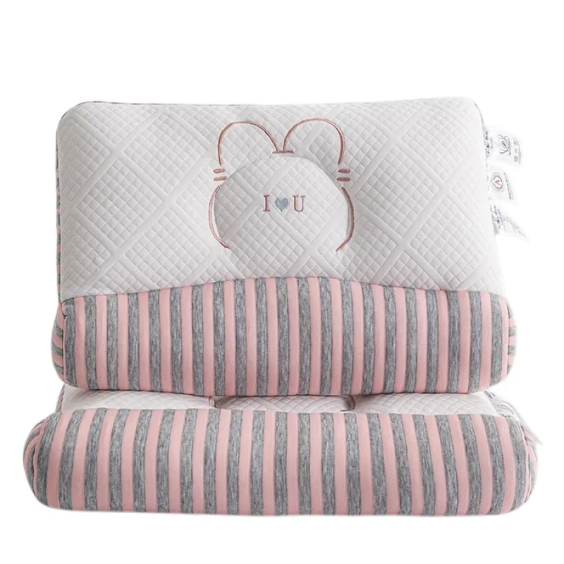 42X65Cm Neck Bear Feather Velvet Pillow Support Partition High Elasticity Pillow Core Blue Pink High Medium Low Pillow