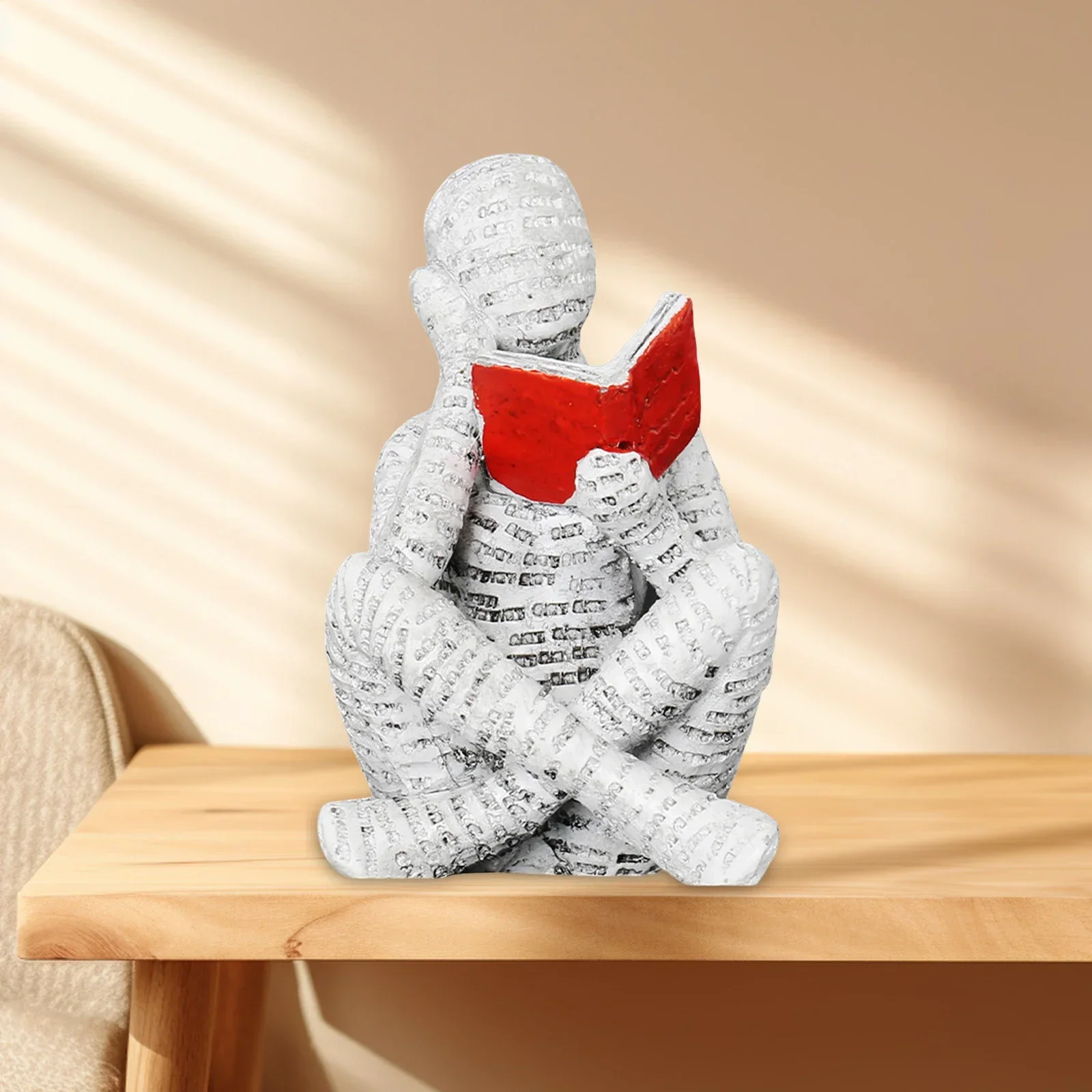 1/2PCSCreative Lesen Frauen Harz Skulptur Bein Hebe Statue Home Office Desktop Dekoration Abstrakte Kunst Handwerk Dekoration – Detail 6