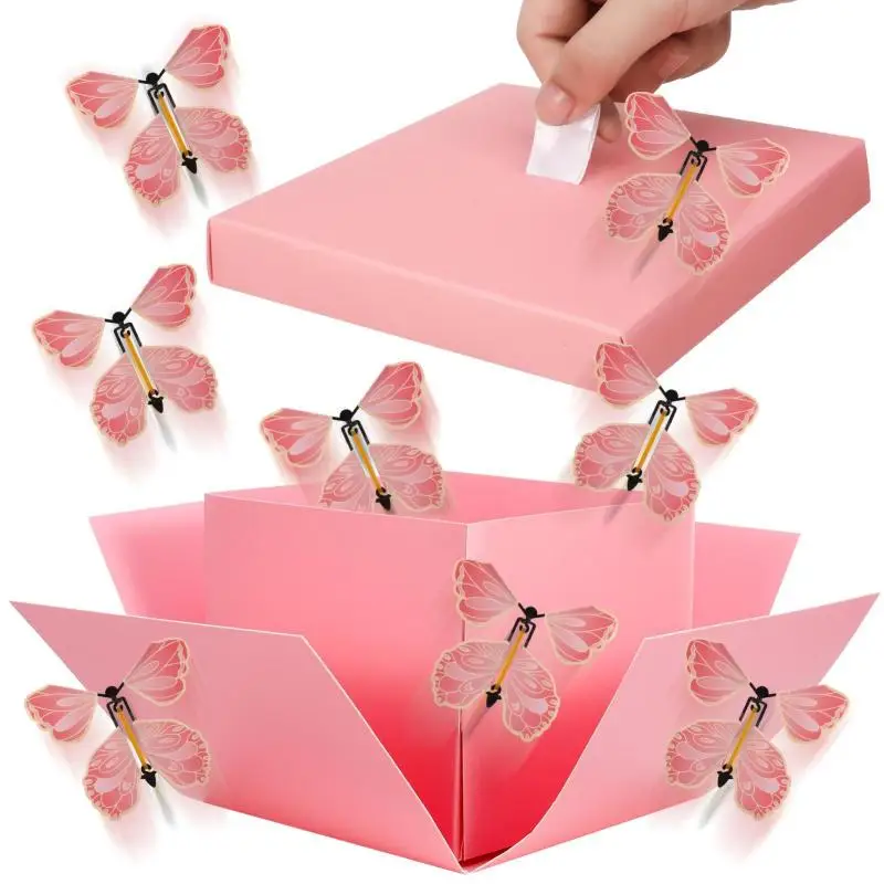 1 ensemble de coffrets cadeaux papillon Surprise pour la saint-valentin, boîte-cadeau Unique et créative Pop Out papillon, décor, cadeau d'anniversaire