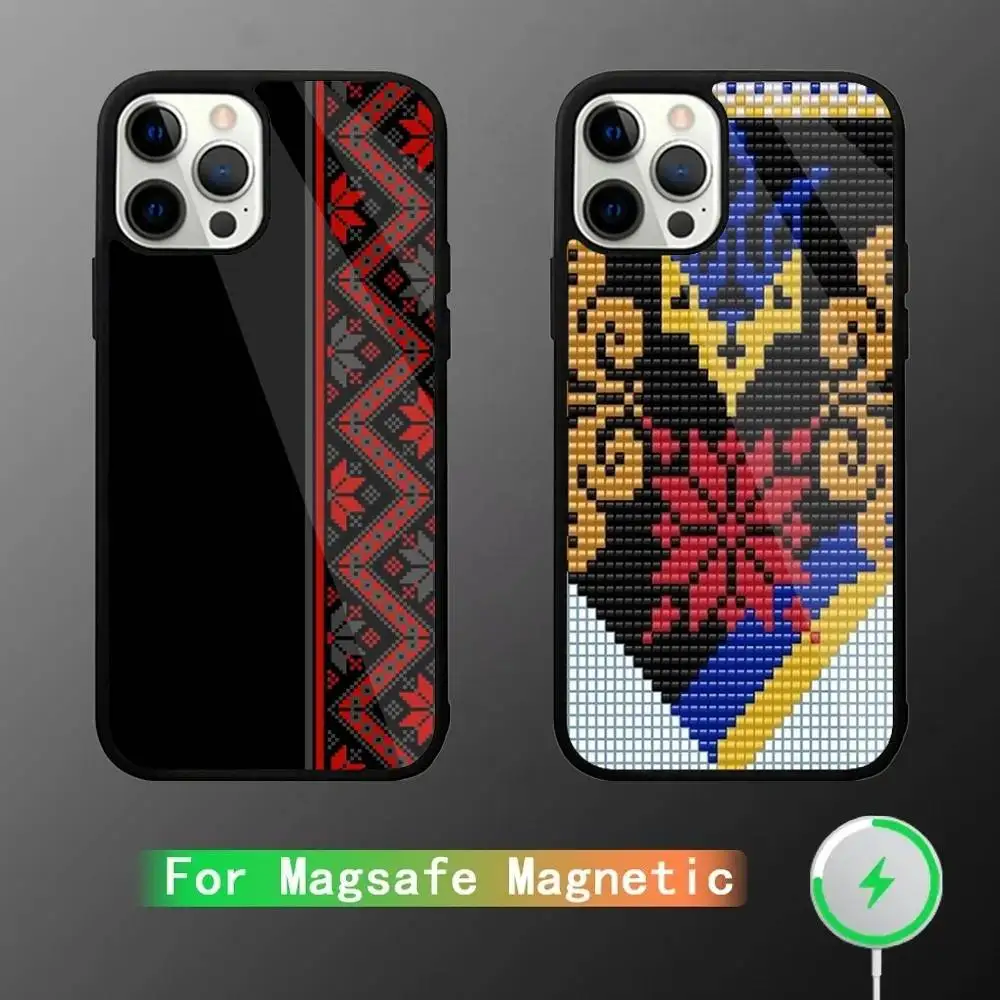 

Ukraine horn Pattern Phone Case For iPhone 16,15,14,13,12,11,Pro,Max,Plus,Mini,SE New Magsafe Magnetic Wireless Charging