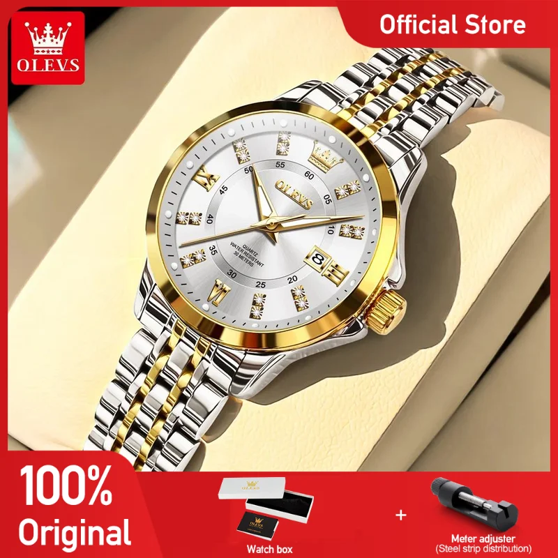 

OLEVS 3620 Women Watch Original Luxury Quartz Wristwatch Waterproof Luminous Date Watches For Women Bracelet Set Box Gifts Reloj